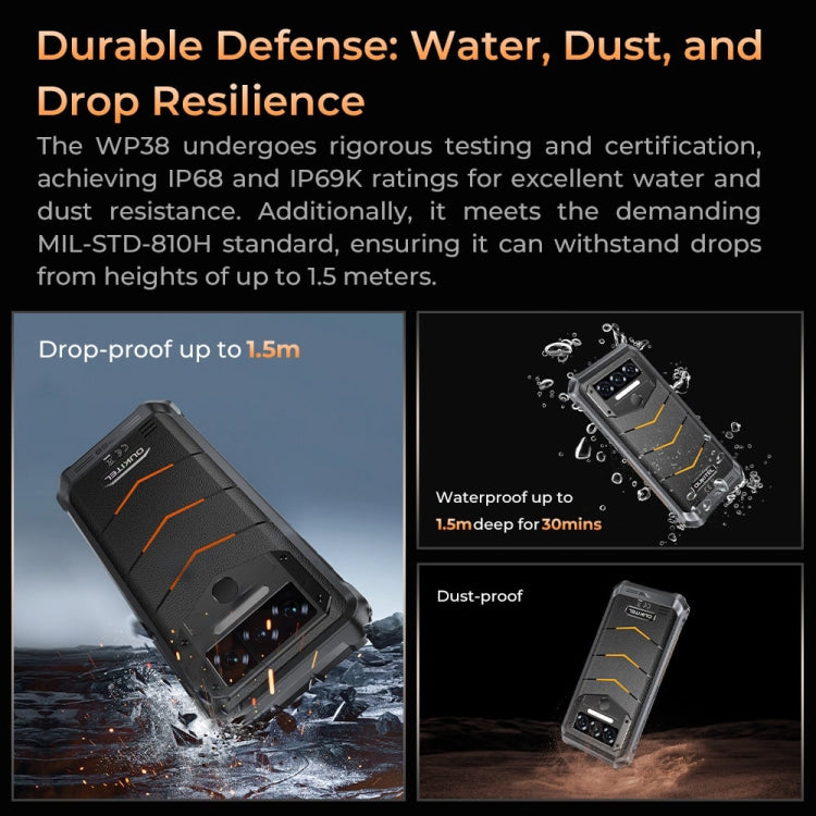 Oukitel WP38 Rugged Phone, 12GB+256GB, IP68/IP69K, Fingerprint Identification, 10600mAh, 6.52 inch MediaTek MT8788 Octa Core, NFC, OTG, Network: 4G Oukitel WP38 Rugged Phone, 12GB+256GB, IP68/IP69K, Fingerprint Identification, 10600mAh, 6.52 inch MediaTek MT8788 Octa Core, NFC, OTG, Network: 4G